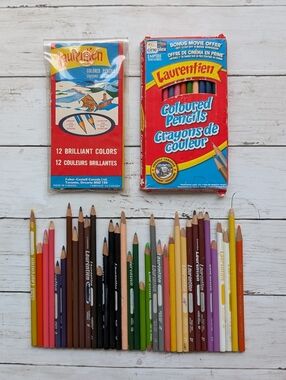 72 Laurentien Coloured Pencil Crayons 24+2 In Box, 12 Pack, Plus 35 Loose